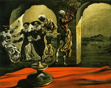 Disappearing bust of Voltaire Salvador Dali Oil Paintings